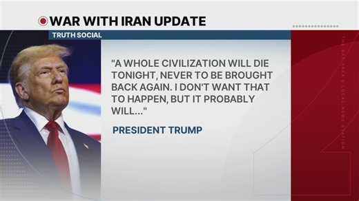 Trump warns ‘whole civilization’ could die if Iran does not meet deadline