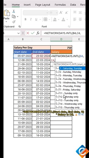 💰📅🔢 Calculate salary based on working days using the NETWORKDAYS.INTL function in Excel! 💡💻 The NETWORKDAYS.INTL function is a useful tool for calculating the number of working days between two dates, taking into account specific weekends and holidays. By combining this function with a specific salary value in a cell, you can calculate the salary based on the number of working days in a given period. 💰📅🔢 Simplify salary calculations in Excel using the NETWORKDAYS.INTL function and a spec