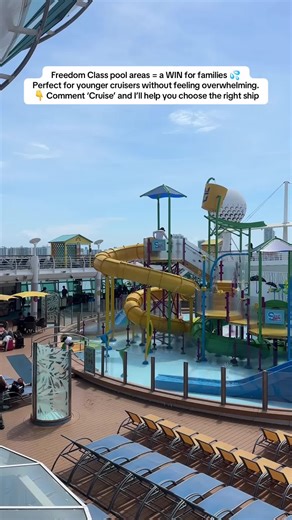 Check out the freedom class pool areas. Especially, if you’re cruising with kids and want fun without chaos, Freedom Class ships are such a solid option. The kids’ pool and splash areas are easy to navigate, age-friendly, and perfect for younger cruisers without the crowds of the mega ships. Choosing the right ship makes a huge difference for family trips, and that’s where I help. 👇 Comment CRUISE or DM me and let’s find the best fit for your family. #FamilyCruise #CruiseWithKids #RoyalCaribbea