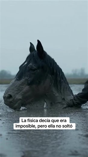 El caballo quedó atrapado en el barro hasta el pecho. Cada intento de moverse lo hundía más. Durante horas, la mujer se mantuvo a su lado, sosteniendo su cabeza para que no se agotara ni entrara en pánico. El barro actuaba como un fluido no newtoniano: cuanto más luchaba el animal, más fuerte lo atrapaba. Ella lo entendió a tiempo. No usó fuerza, usó calma. Bajó su respiración, habló despacio, mantuvo al caballo estable hasta que llegó la ayuda. No fue un rescate rápido. Fue resistencia, pacienc