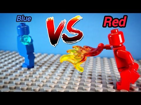 Red VS Blue | Lego Stopmotion Fight Scene