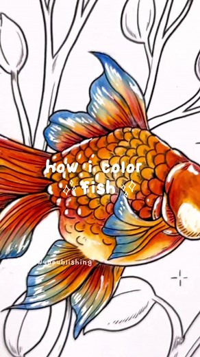 How I Color Fish! Where art meets aquatic adventure, fish tells a colorful tale under my pencils.🤩🤩 In this video I used: - Faber Castell Polychromos colored pencils: Orange glaze (113), Cobalt blue greenish (144), Middle cadmium red (217), Pale geranium lake (121), - Prismacolor colored pencils: White (938) - White gel pen Don't miss this opportunity to embark on a soothing coloring journey. Get your copy now and experience the therapeutic magic of coloring. 💫 Don't forget to use our hashtag