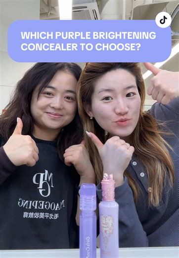 Have you wondered what’s the point of a purple brightening concealer? Here’s a side by side comparison I did . Warm neutral undertone VS. Pink cool undertone #sgbeauty #makeuptips #sgtiktok #makeupartist