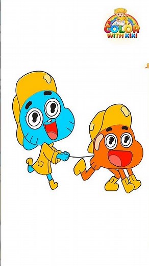 Learn to Draw Gumball and Darwin Watterson - Drawing and Coloring Tutorial for Kids