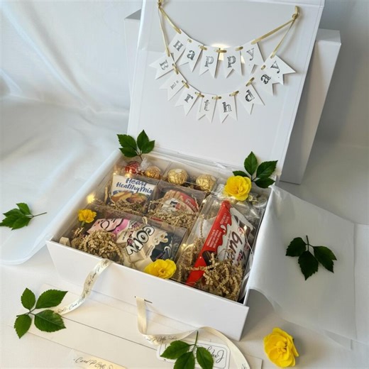 Personalized Chocolate Gift Box: Custom Flags & Letter, 10-inch, White Keepsake Box - Etsy