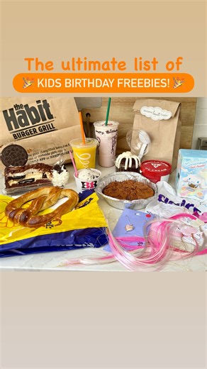 🎉C0MMENT "birthday" for the full list of kids birthday freebies! 🥳🎁 This is the Ultimate List of FREE Birthday Goodies for Kids (and Parents!). If you're looking to make your kid’s birthday even sweeter, I’ve rounded up a list of places where your child can snag free goodies on their special day, just by signing up for a few rewards programs in advance. From sweet treats to full meals, here’s where to find birthday magic near you! ✅ Parent Tips for Redeeming Birthday Freebies Sign up early: M