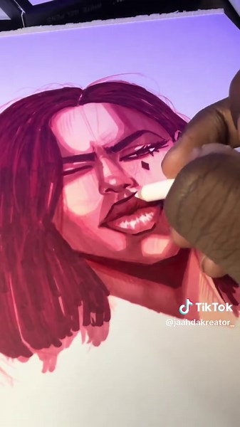 First time using alcohol markers. How I do?👀 These might be my new favorite art medium guys. The markers   colored pencils go hard crazyyyy #undiscoveredartists #arttok #alcoholmarkers #drawing #supportsmallartists