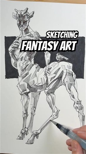 #Sketching a #fantasy #art 🎨 with pen and #watercolor 💦