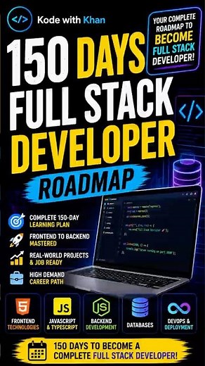 Full Stack Developer Roadmap 2026 | Complete 150-Day Learning Plan #fullstack #developer