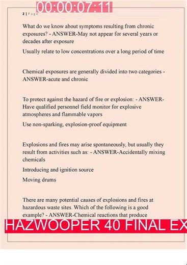 HAZWOOPER 40 FINAL EXAM AND PRACTICE EXAM NEWEST 2025 ACTUAL EXAM 600 QUESTIONS AND CORRECT DETAILED