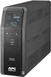 APC 1500VA Sine Wave UPS Battery Backup with (2) USB Charger Ports, BR1500MS2R Backup Battery Power Supply with AVR (Renewed)