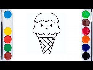 How to Draw a Cute Ice Cream Cone | Easy Drawing for Kids