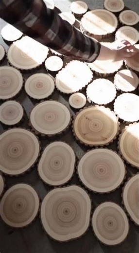 DIY Log Slice Floor with Deep Onyx Resin Inlay