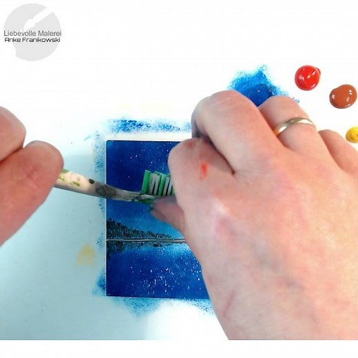 Einfach eine Spiegelung im Wasser / See mit Acryl malen | Acrylmalerei Ideen für Anfänger, Kurzvideo