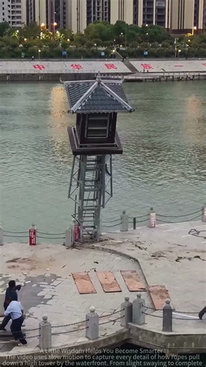 Riveting Slow-Motion: How Ropes Pulled Down a Waterfront Tower – A Heart-Pounding Disassembly