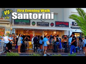 4K Walking Tour of Fira, Santorini, Greece 2024