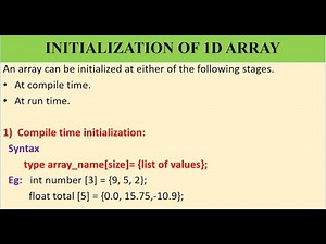 MODULE 2 - TOPIC 4 - INITIALIZATION OF 1D ARRAY