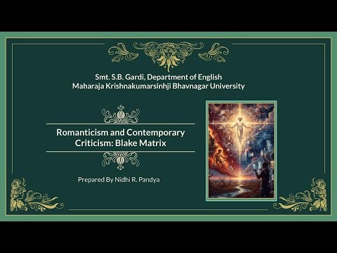 Romanticism and Contemporary Criticism: Blake Matrix