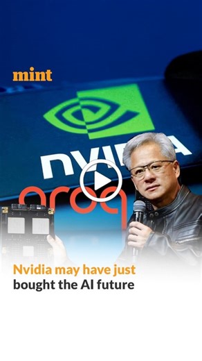 Mint on Instagram: "Inside Nvidia’s $20 Billion Gamble Ever: The Mega Groq AI Deal Explained Nvidia DROPS $20B Bomb: Buys Groq Assets in Biggest Deal Ever! AI chip king absorbs inference powerhouse (ex-Google engineers' ultra-fast tech)—cloud business stays independent, founder & team join Nvidia. Shuts rivals' door amid exploding inference demand (chatbots, search, enterprise AI). Jensen Huang: Strengthens dominance as Meta/Google/OpenAI chase alternatives. AI arms race intensifies!"