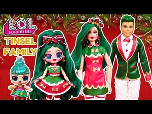 LOL Surprise DIY Family Tinsel Fun Craft With Barbie and Ken LOL Families Cupcake Squad - Videos For Kids