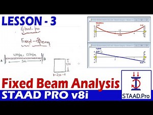 [Lesson - 3] Staad Pro v8i Tutorial for Beginners | Fixed Beam Analysis | Manual vs Software