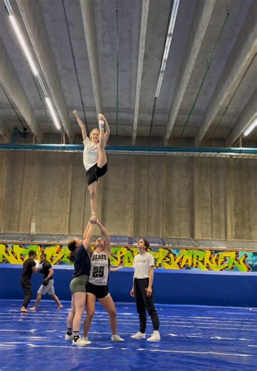 Exciting Cheerleading Stunt Session with Friends