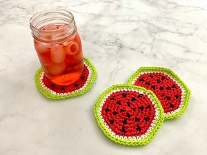 Watermelon Coasters - Free Crochet Pattern
