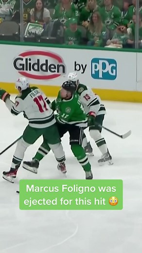 Foligno was assessed a five minute major and game misconduct for this hit on Radek Faksa 👀 #hockeytok #NHL #StanleyCupplayoffs #hockey #DallasStars #MinnesotaWild