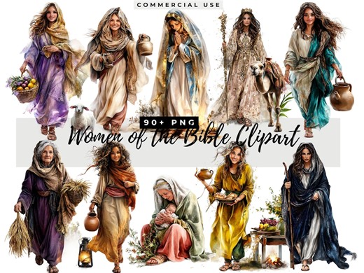 Women of the Bible Clipart, Bible Characters Png, Bible Study and Journaling Clipart, Sunday School Christian PNG - Etsy