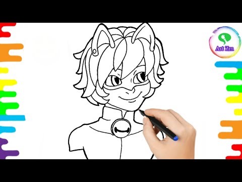 Colouring Pages Miraculous: Cat Noir | colouring cat noir