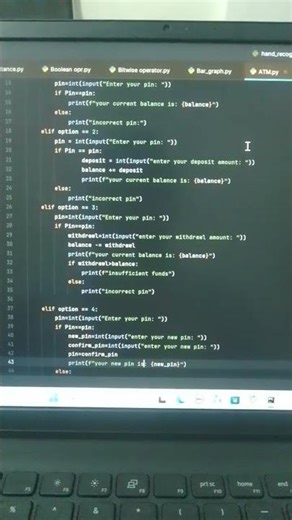 ATM machine works code using python programming and machine learning #like #subscribe #share #comm