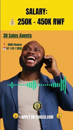 30 JOBS 🇷🇼 : Sales Agents | Beno Finance Hiring #shorts #salesagent #jobs #money