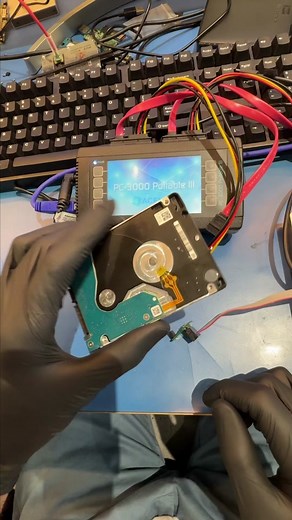 Hard drive data recovery with scratched platters #datarecovery #harddrive #technology #electronics