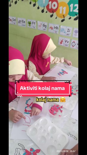 Aktiviti Kolaj Nama di Tadika Tasneem