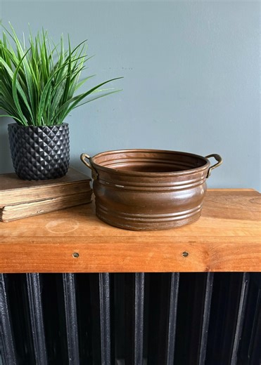 Vintage Oval Italian Copper Planter Pot Vessel Farmhouse Centerpiece - Etsy