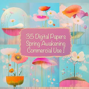 Spring Awakening Vibrant Papers, 35 Digital Papers, DIY Card Making, Junk Journal Supplies, Scrapbooking Kit, Collage, Commercial Use! - Etsy