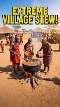 Tribal African Village Stew Feast🍖 #tribalfood #shorts
