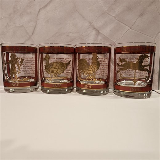 Vintage Georges Briard Weathervane Lowball Tumblers Set of 4 – Mid Century Barware - Etsy