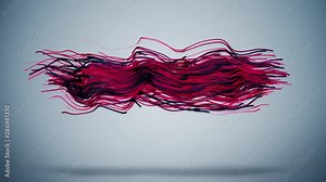 creative colorful animation of beautiful particles with waving and turbulence effect, 4K abstract 3D animation on gradient ramp background Stock Video