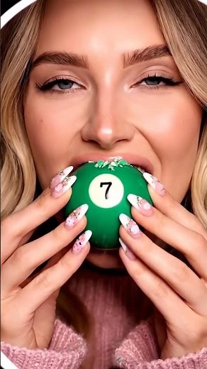🎱 Billiard Ball Eating ASMR | Glossy Crunchy Sounds & Realistic Chewing #relaxingasmr #eatingsounds