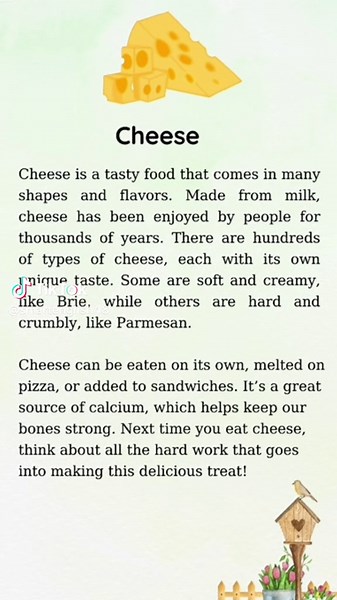 Cheese #studyenglish #hoctienganh #englishvocabulary #englishvocabulary #luyennghetienganh #englishspeaking #readingenglish