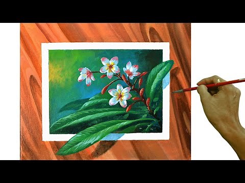 Acrylic Painting Tutorial | 3D Plumeria (Kalachuchi) Flowers