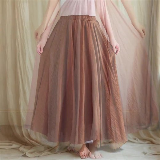 Linen Cotton Maxi Skirt: Boho A-line Full Circle Skirt - Etsy