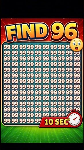 Only 1% Can Find 96 in 10 Seconds 😱 (Impossible Challenge!)