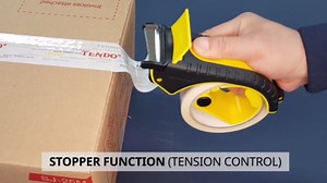 Heavy Duty Shipping Tape Dispenser: TENDO° Premium Line – Reusable, Replaceable, Eco-Friendly 2’’ Master Piece Dispenser for Pros with Patented 10° Sloped Chromium Blades - P-2200 (4th Gen.)_Yellow