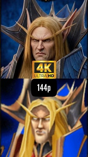 Warcraft III Frozen Throne 144p VS 4K #warcraft #wow #worldofwarcraft #144p #4k