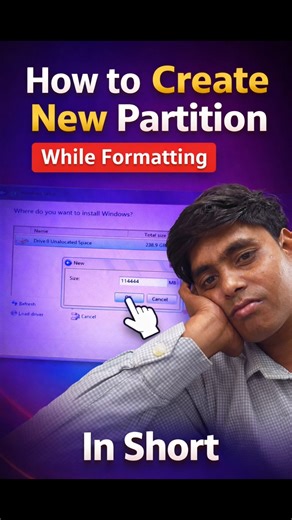 Windows Install करते समय New Partition कैसे बनाये?|1 Minute Trick || How To Create HDD/SSD Partition