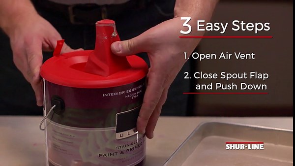 Shur-Line 2007061 Red Silicone Mess-Free Store and Pour Collapsible Paint Can Lid