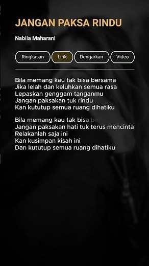Nabila Maharani - Jangan Paksa Rindu - Lirik