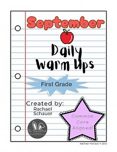 First Grade Math Daily Warm Ups for September